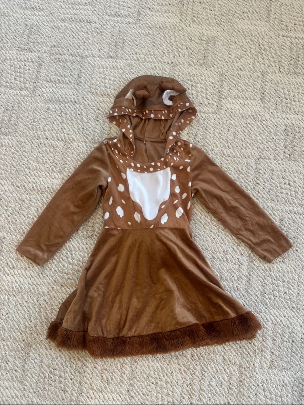 🦌 Kids Brown Deer Costume Dress with Hood